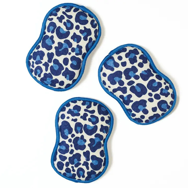 Once Again Home Co. Re:Usable Sponges (Set of 3) -Blue Leopard