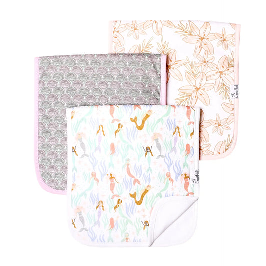 Copper Pearl Coral Burp Cloth Set (3-Pack)