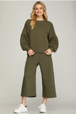 SHE & SKY PANT SET OLIVE