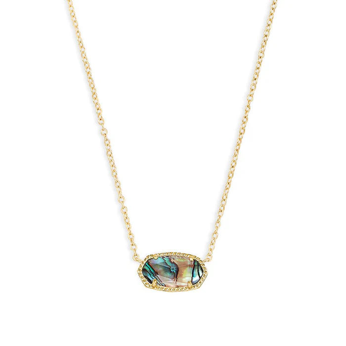 KENDRA SCOTT ELISA PENDANT NECKLACE GOLD ABALONE SHELL
