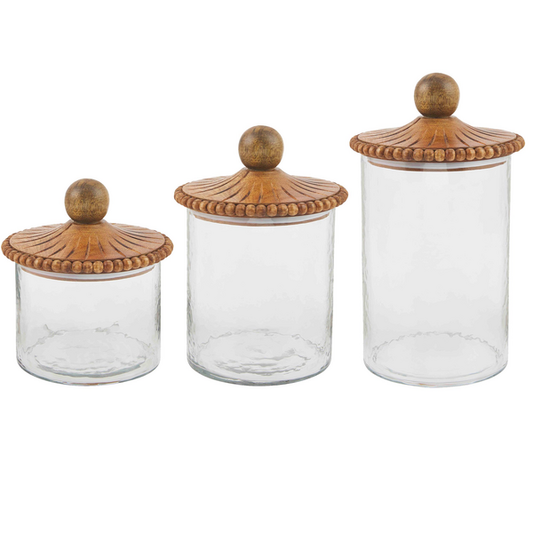 MUD PIE BEADED CANISTER SET