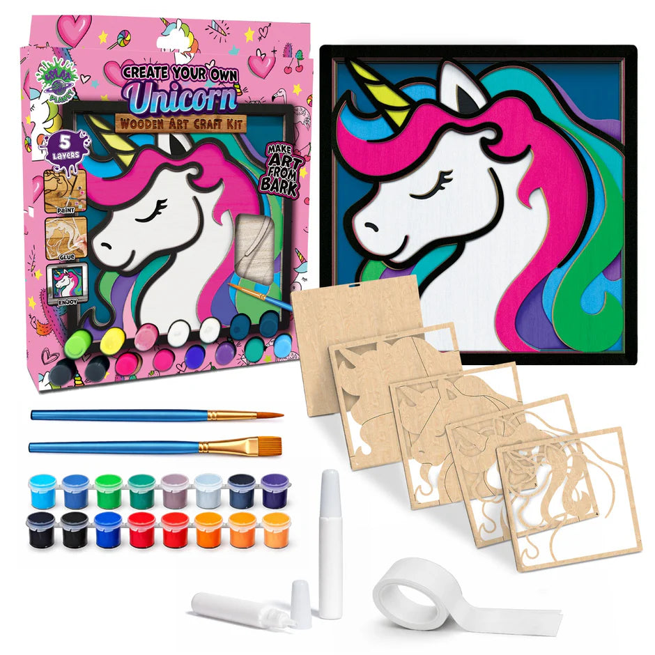 SPLAT PLANET WOODEN UNICORN ART CRAFT KIT