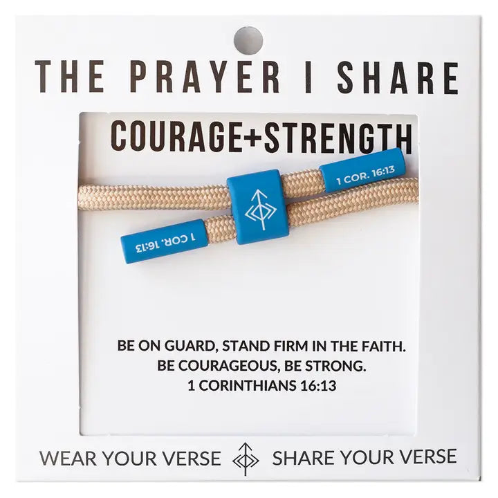THE PRAYER I SHARE Courage + Strength Bracelet, Christian Cord Bracelet