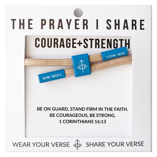 THE PRAYER I SHARE Courage + Strength Bracelet, Christian Cord Bracelet