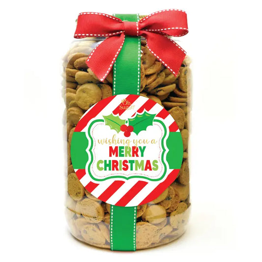 Oh, Sugar! Cookies - Holly Wishing You A Merry Christmas - Gallon Jar