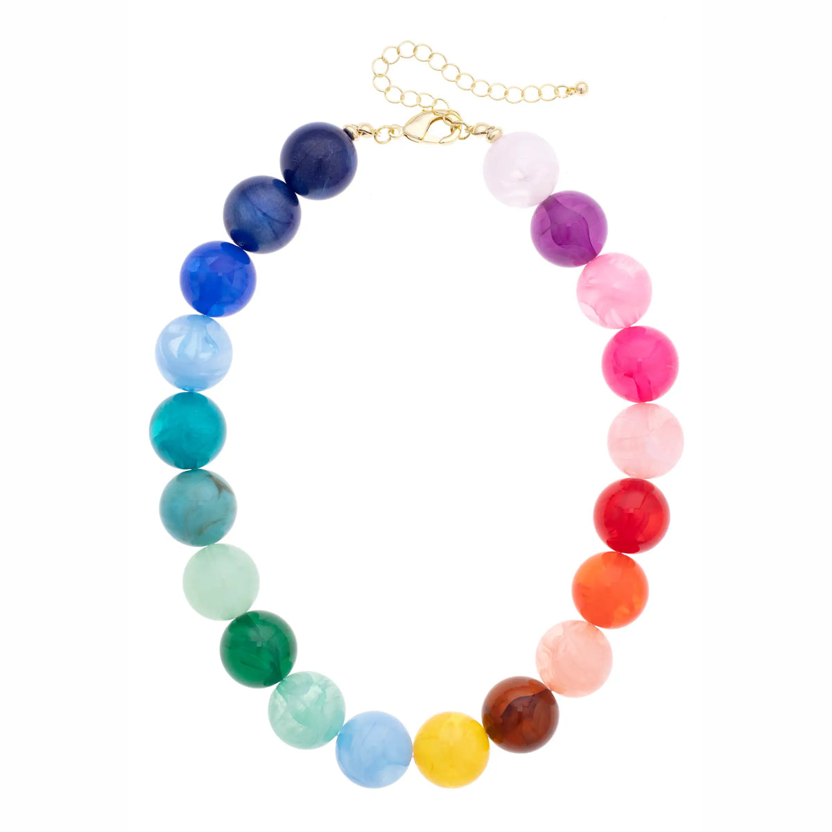 Canvas Style Mickey Gumball Beaded Necklace in Rainbow Multi