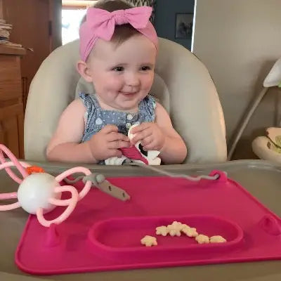 Busy Baby Silicone Placemat - 4 Tether Version-Pink