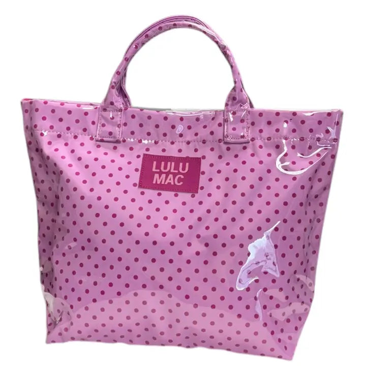 Lulu Mac Tote Bag Light Pink/Hot Pink Dot