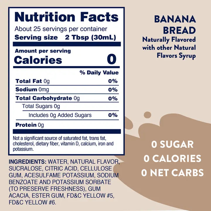 Jordan's Skinny Mixes Sugar Free Banana Bread Syrup - 750ml