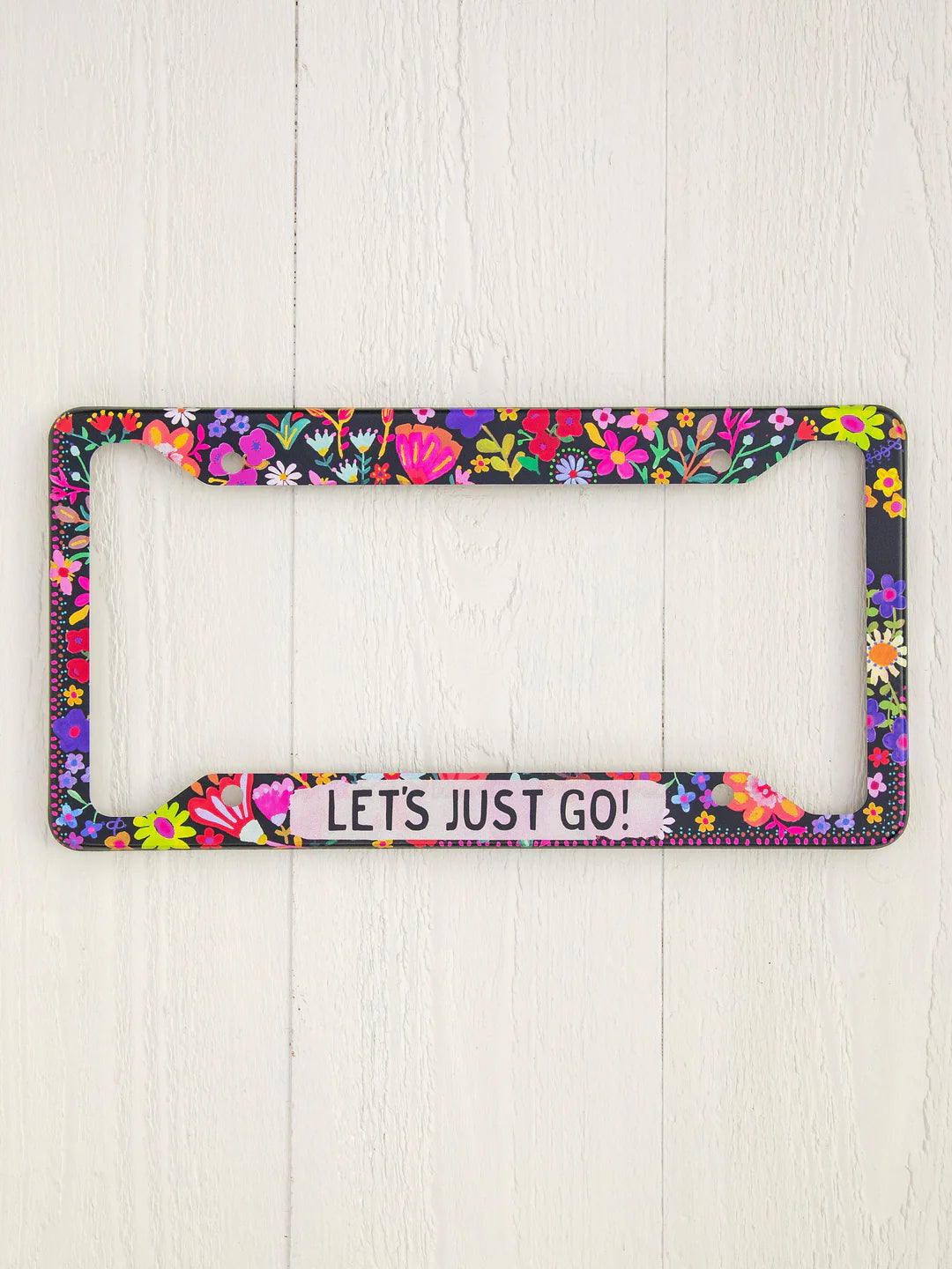 Natural Life License Plate Frame-Let's Just Go