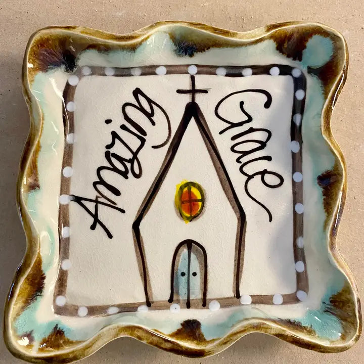 Heartfelt Traditions Candle Plate (Drip Church Amazing Grace)