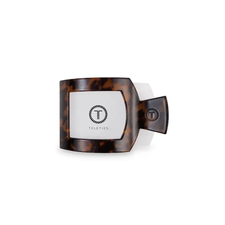 Teleties Square Flat Hair Clip | Small | Tortoise