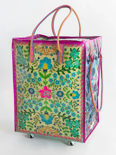 Natural Life Rolling Tote Bag-Taupe Mandala