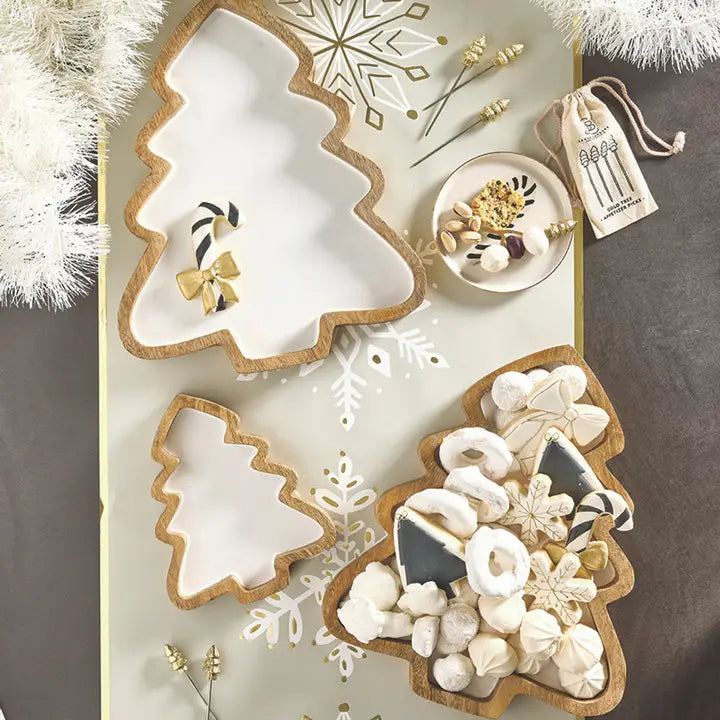 Santa Barbara Design Studio Wood + Enamel Tree Platter - Large
