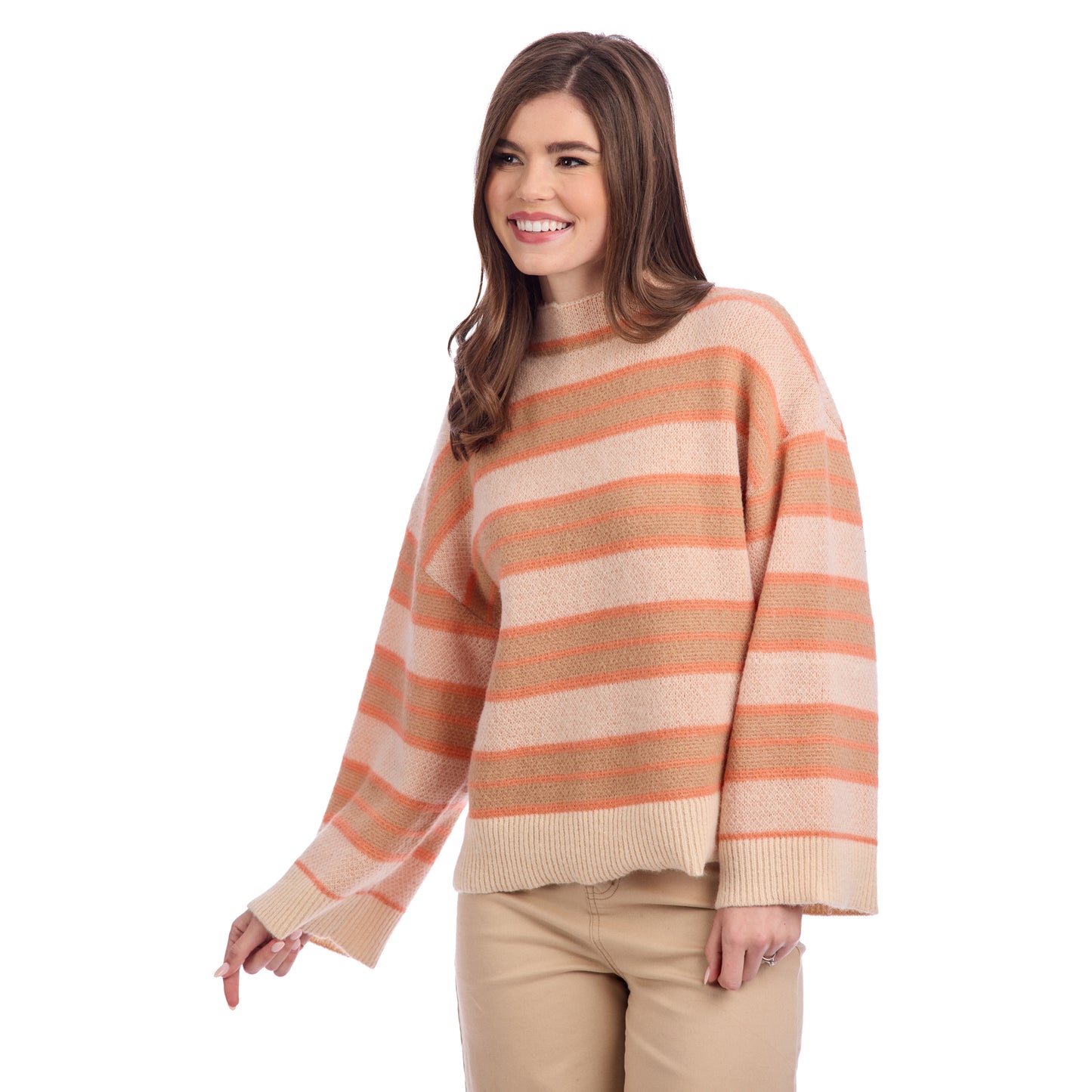 MUD PIE QUINNIE TURTLENECK SWEATER-ORANGE