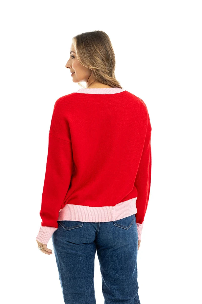 KATYDID MERRY EMBROIDERED KNIT SWEATER