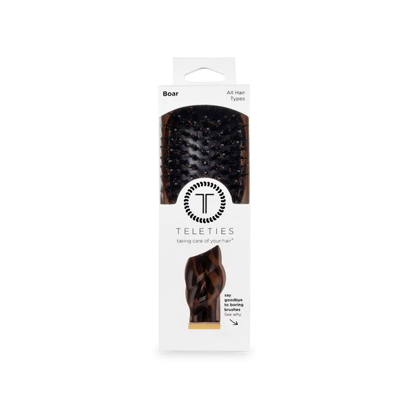 Teleties Mini Boar Bristle Hair Brush - Tortoise