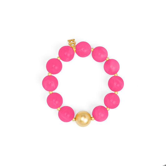ZENZII Glossy Resin Bracelet-Hot Pink