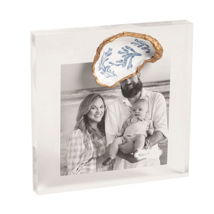 MUD PIE Blue Coral Acrylic Oyster Shell Frame