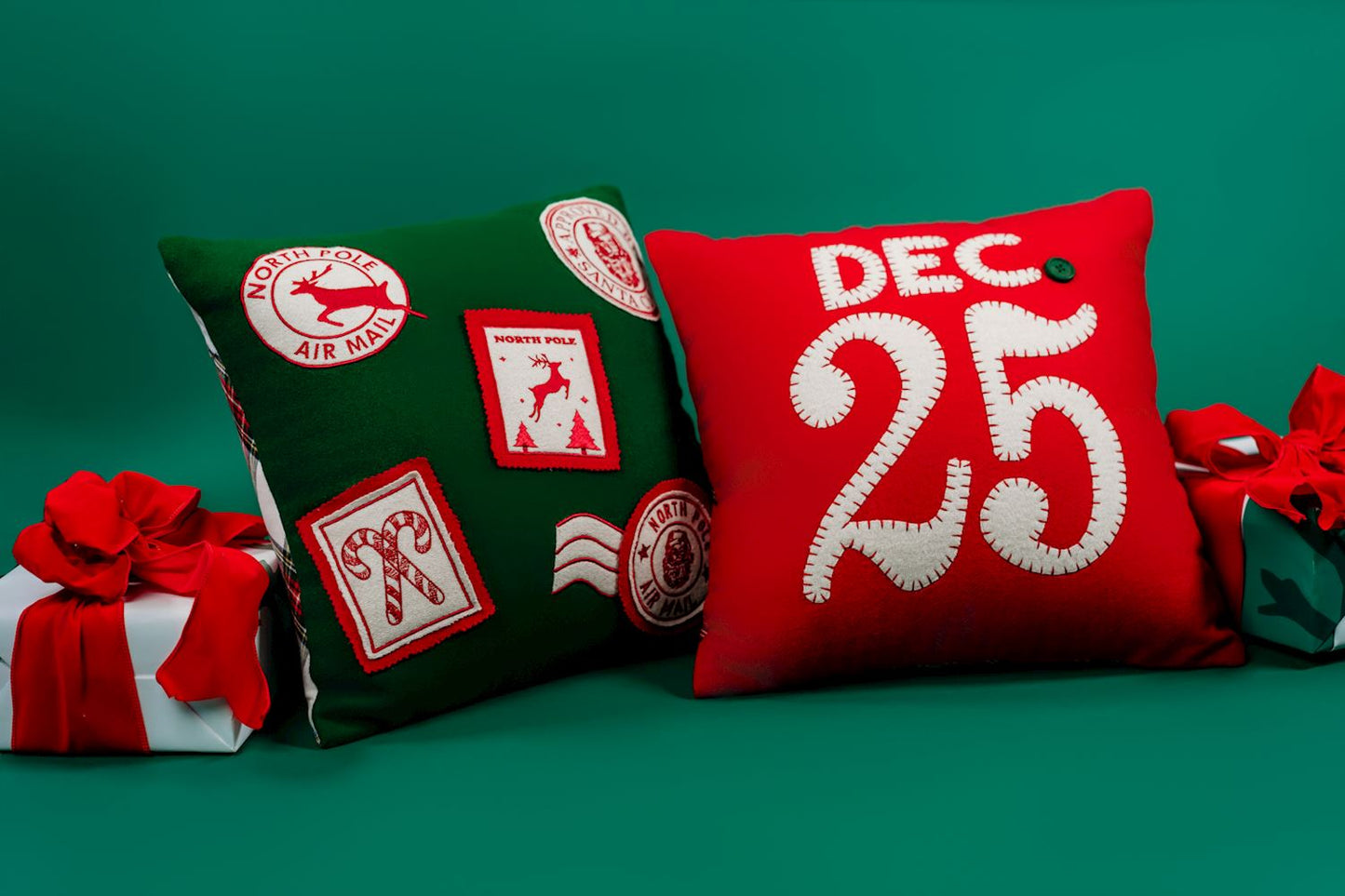 MUD PIE DEC 25 FELTED CHRISTMAS PILLOW