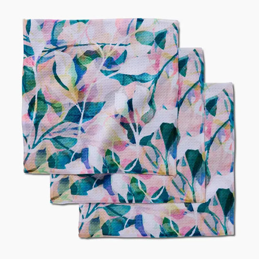 Geometry Painted Foliage Dishcloth Set