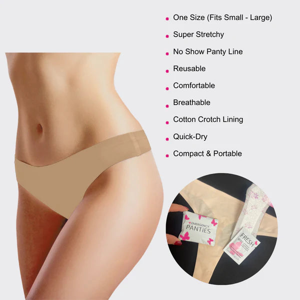 Panty Fresh 3in1 Kit - Beige Thong One Size Fits Small - Large