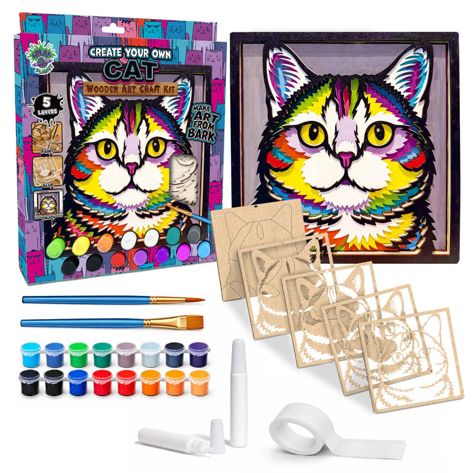 SPLAT PLANET WOODEN CAT ART CRAFT KIT