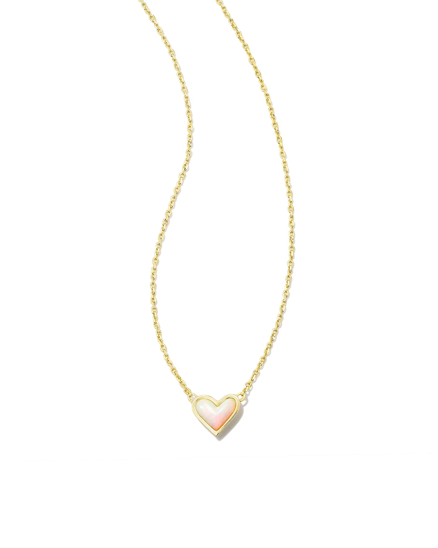 Kendra Scott Framed Ari Heart Gold Short Pendant Necklace in White