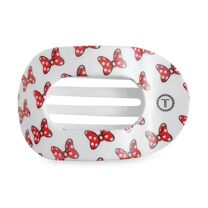 Teleties Flat Round Hair Clip | Tiny | Minnie Mouse Loves Her Bows!