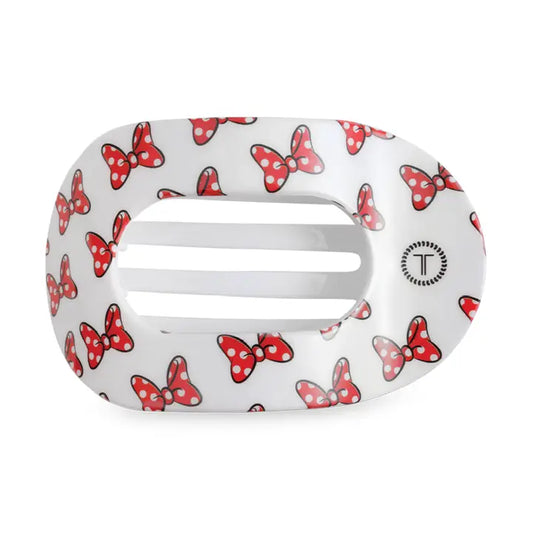 Teleties Flat Round Hair Clip | Tiny | Minnie Mouse Loves Her Bows!