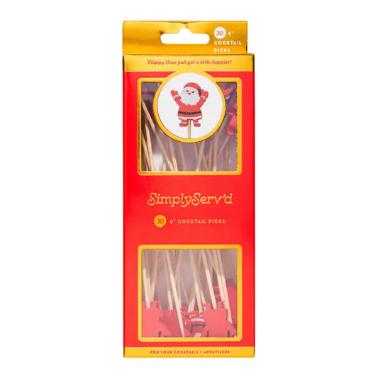 Sophistiplate Santa Large Cocktail Picks/30pk