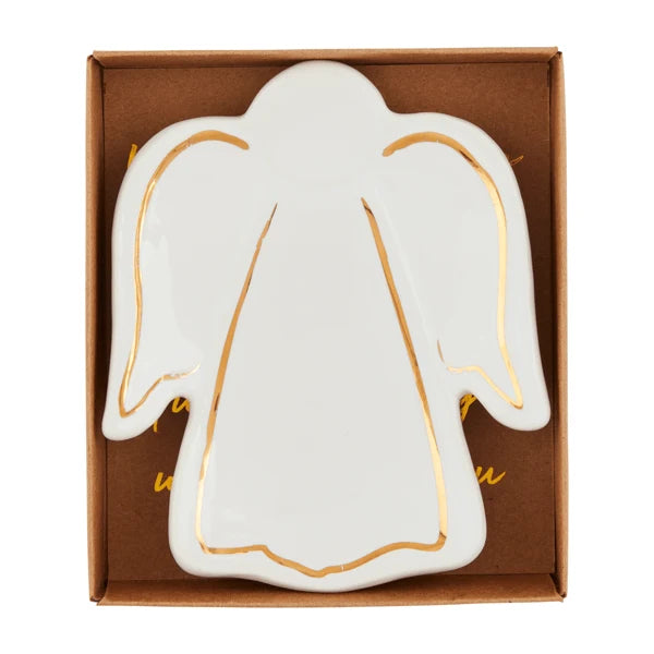 MUD PIE STRIPE WINGS ANGEL TIDBIT DISH