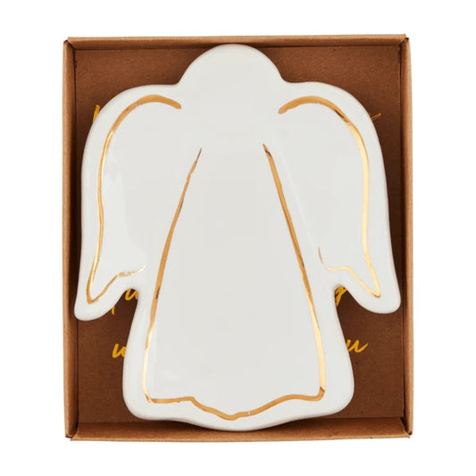 MUD PIE STRIPE WINGS ANGEL TIDBIT DISH