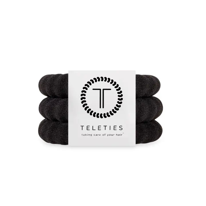Teleties Nylon Hair Ties | Large | Jet Black