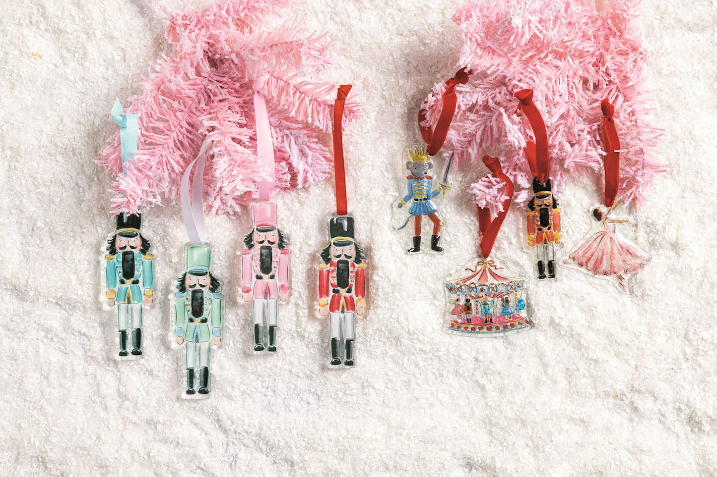 MUD PIE RED ACRYLIC NUTCRACKER ORNAMENT