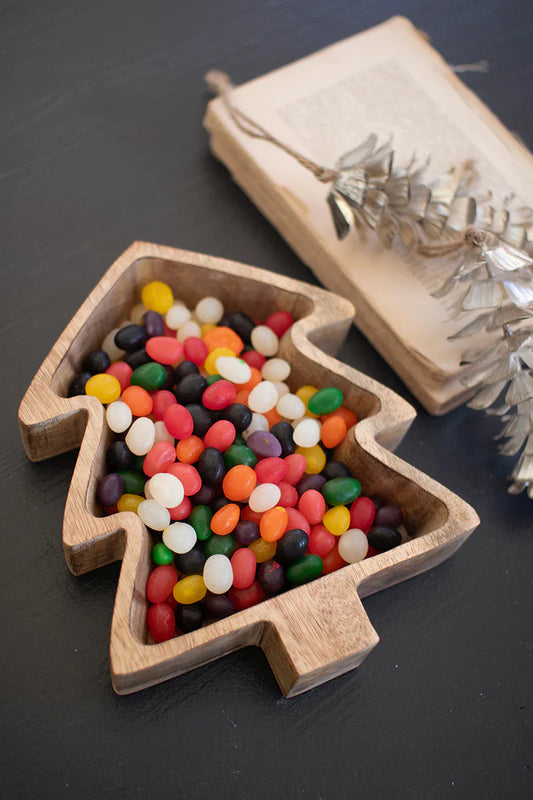 Kalalou Wooden Christmas Tree Bowl