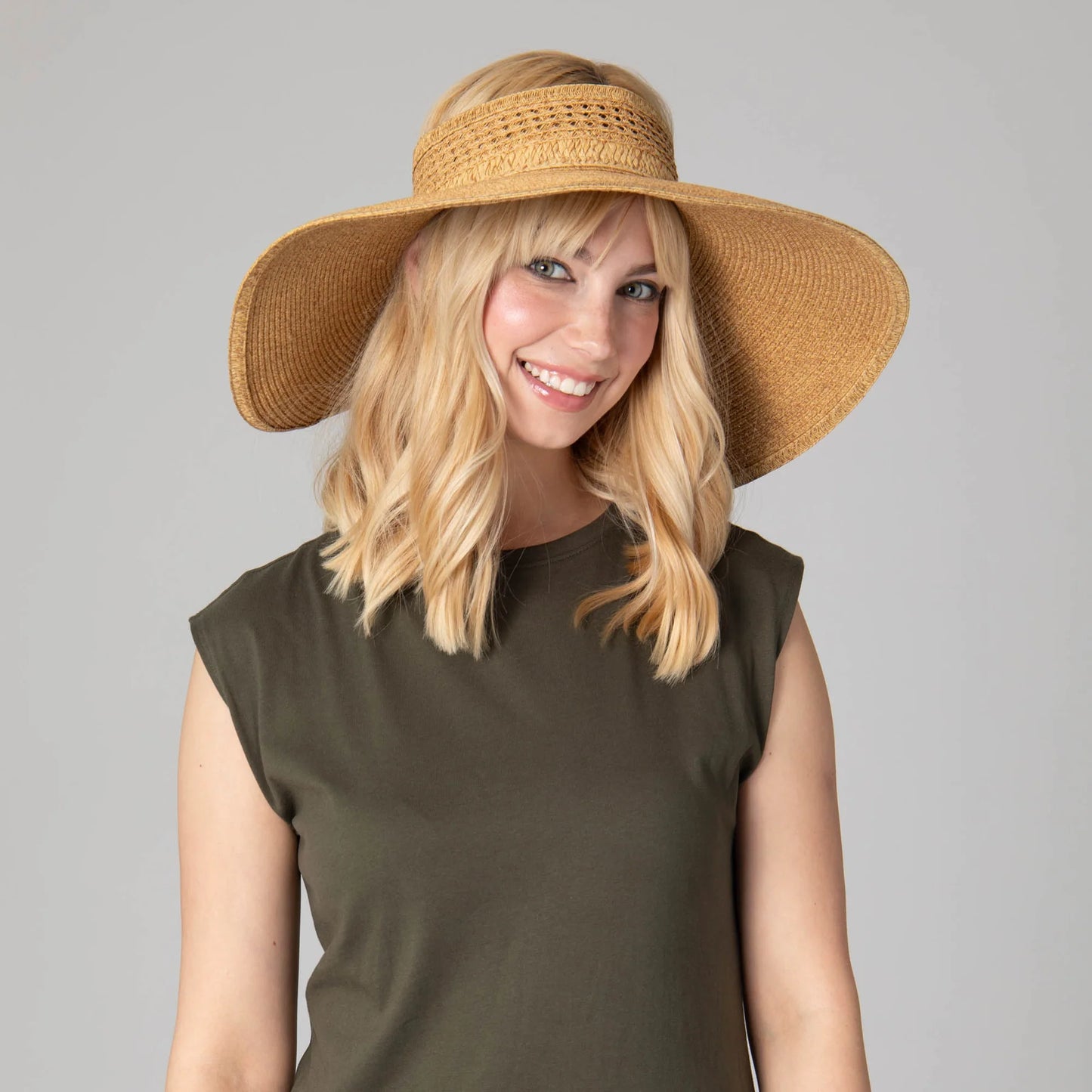 San Diego Hat Everyday Full Coverage - Wide Brim Roll Up Visor-Toast