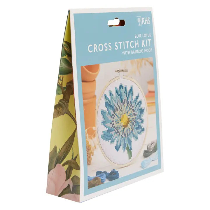 Rhs Cross Stitch Kit, Multicoloured, 5", Blue Lotus