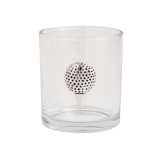 MUD PIE BALL & TEE GOLF DOUBLE OLD FASHIONED GLASS