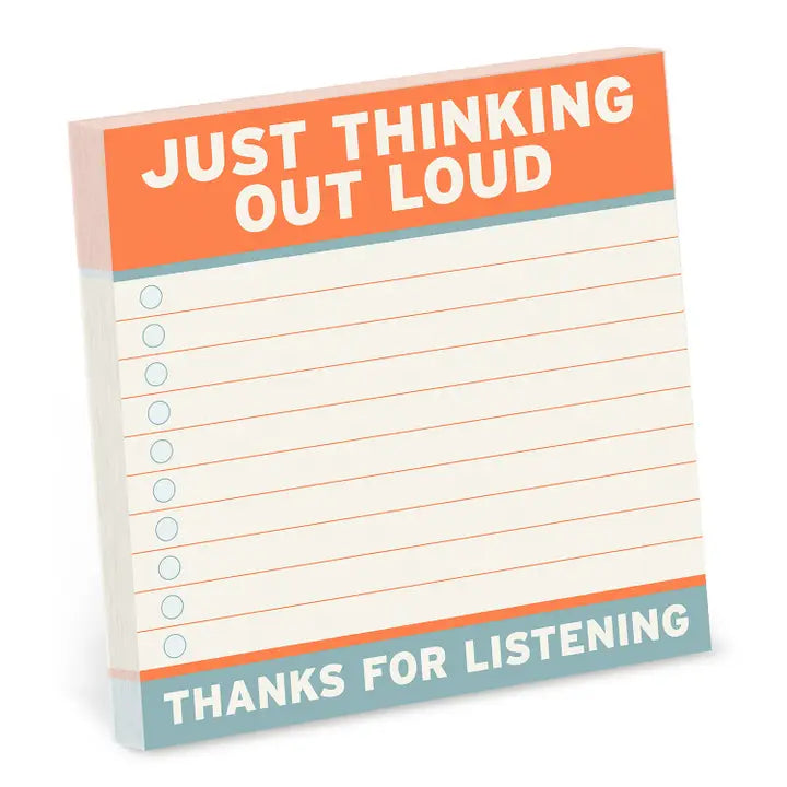 Knock Knock Thinking Out Loud Large Sticky Notes (4 X 4-inches)