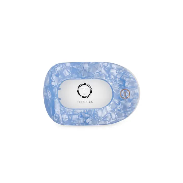 Teleties Flat Round Hair Clip | Small | Blue Lagoon