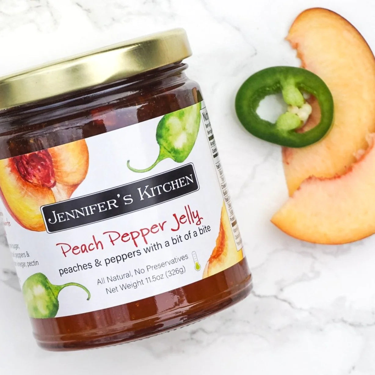 Jennifer's Kitchen Peach Pepper Jelly 11 oz