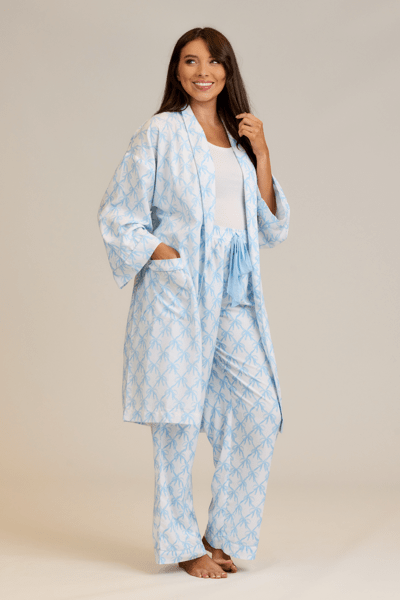 MUD PIE BLUE BOW PAJAMA PANTS