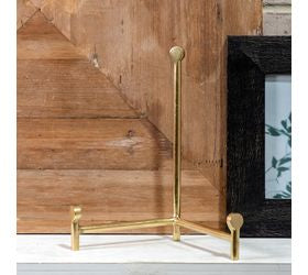 Pd HOME & GARDEN  10" BRASS STRAIGHT BACK EASEL