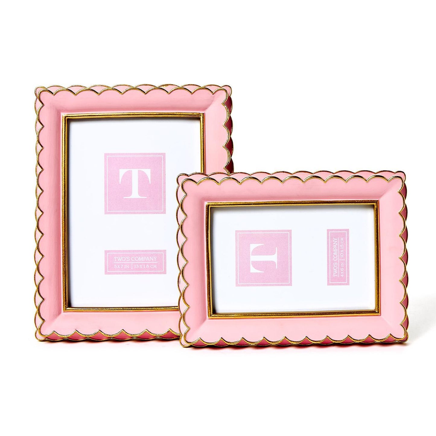 TWO'S COMPANY SCALLOPED PICTURE FRAMES