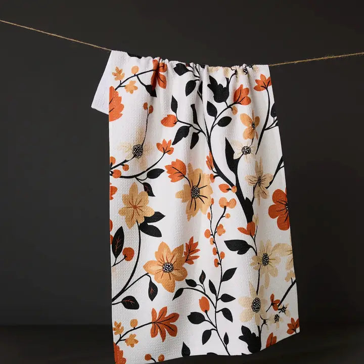 Geometry Spiced Florals Tea Towel