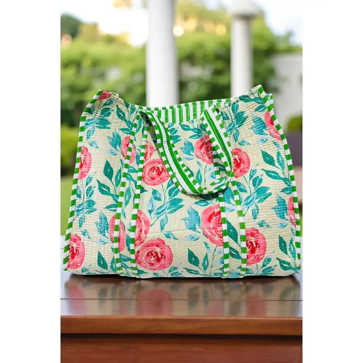 Nash Grey Primrose Green Floral Tote Bag