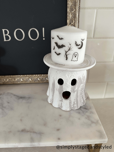 MUD PIE TERRA GHOST PILLAR HOLDER