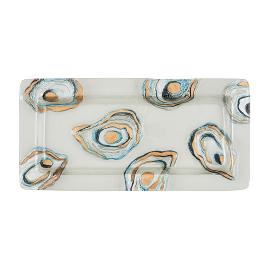 MUD PIE GLASS OYSTER PLATTER