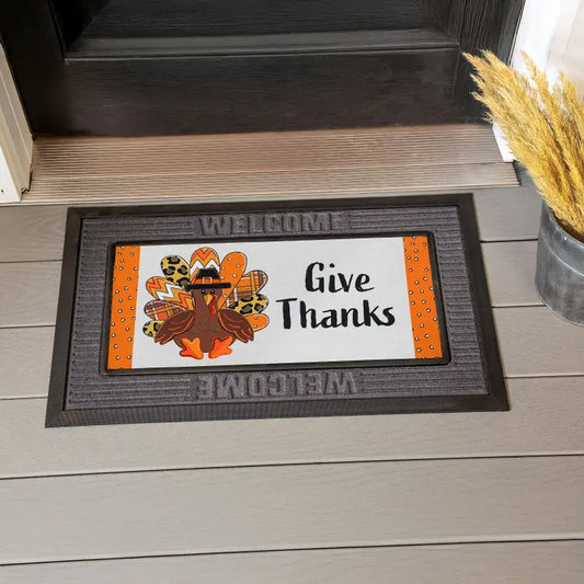 Evergreen Enterprises Give Thanks Patterned Turkey Sassafras Switch Mat